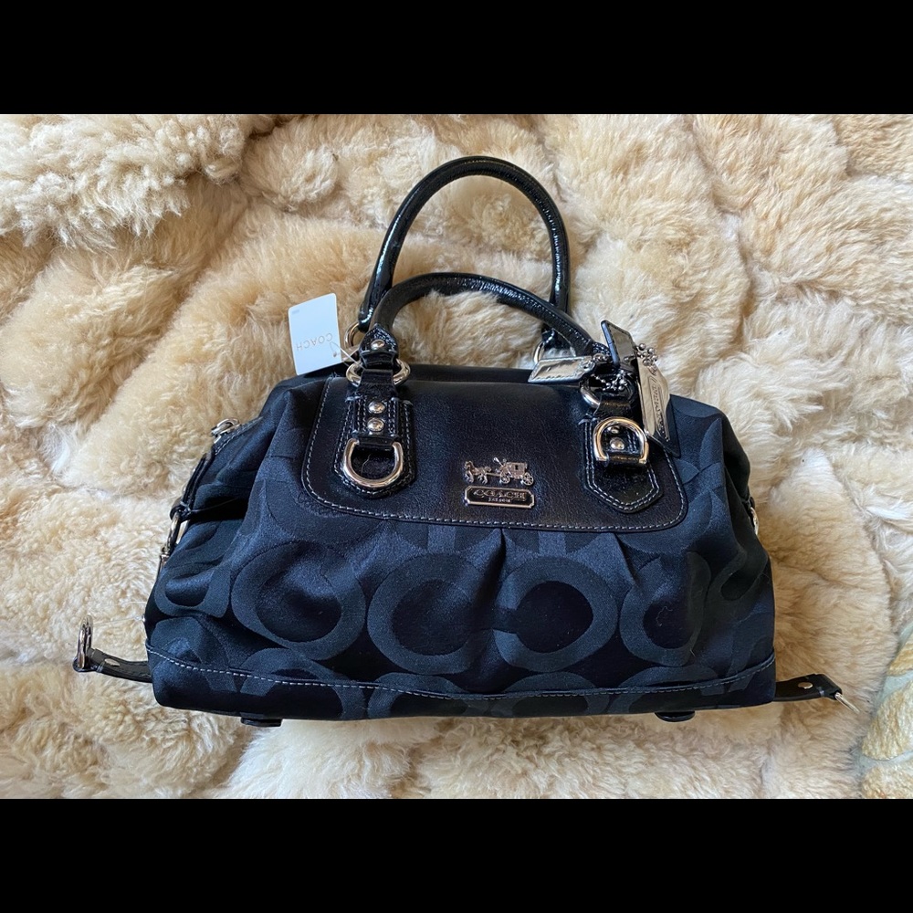 Coach Madison Sabrina Satchel Bag, NWT, Black